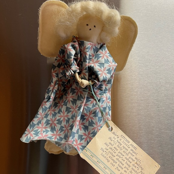 Dolls by DJ Kitchen Angel Cream colored with blue/ mauve dress - Picture 1 of 4
